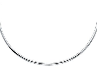 Omega Necklace Round 2mm Wide Sterling Silver Omega Necklace Round 2mm Wide Sterling Silver