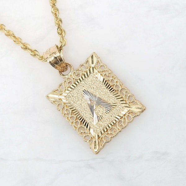 Gold Frame Necklace Etsy