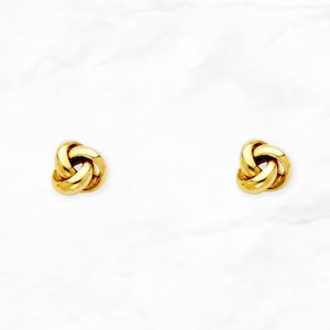 Petite Love Knot Earrings • 14K Yellow Gold Earrings • Real 14K Gold Knot Studs • Gold Knot Earrings •