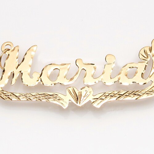 Solid 10K Gold Custom Heart Name 