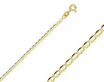 14K Solid Gold Mariner Chain, 2.0 mm width, Dainty Mariner Chain Necklace, Layering Necklace, Minimal Necklace