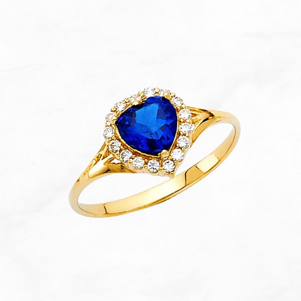 Blue Heart Ring - Etsy