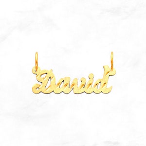 Solid 14K Gold Custom Name Plate, Personalized Name Pendant, Real Gold Handcrafted Made to Order Nameplate