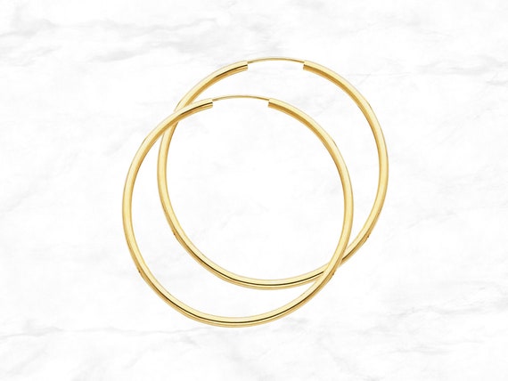 Solid gold endless hoop earrings sale