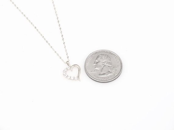 White gold heart charm necklace clearance