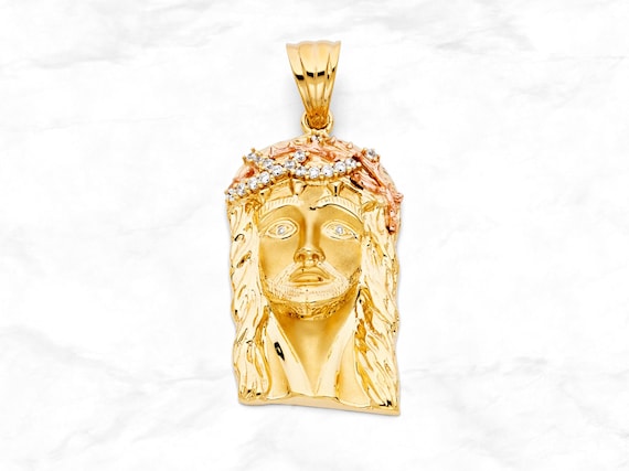 Gold christ head pendant best sale