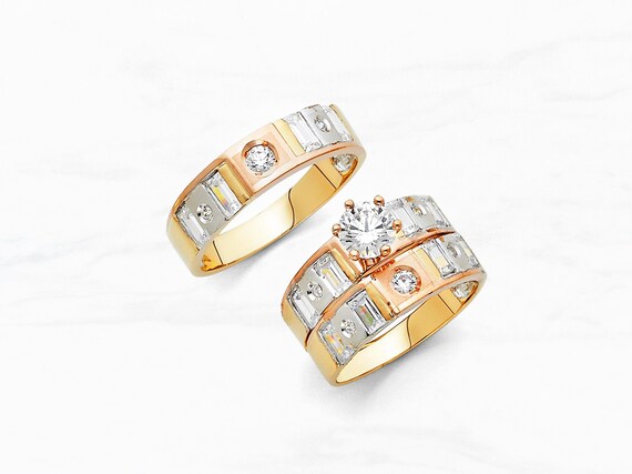 Tri gold engagement rings deals