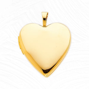 Solid 14K Gold Heart Locket, Real Yellow Gold Locket, Heart Pendant, Gold Locket Necklace Jewelry, Sentimental Gift, Minimalist Design