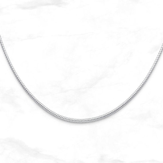 14K White Gold Omega Chain Necklace 2 