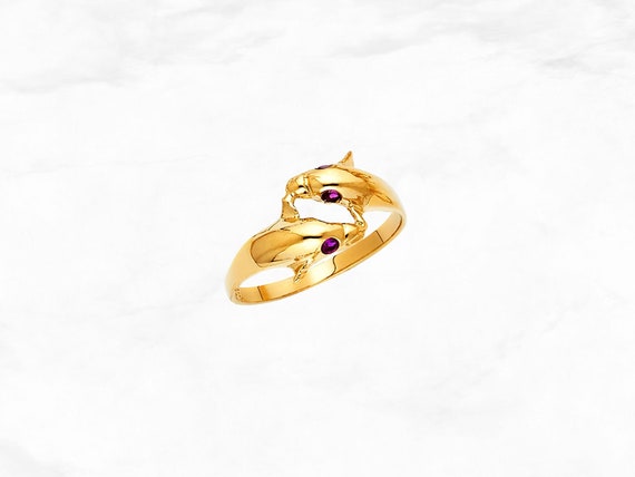 Charming Dolphin Gold Ring for Kids