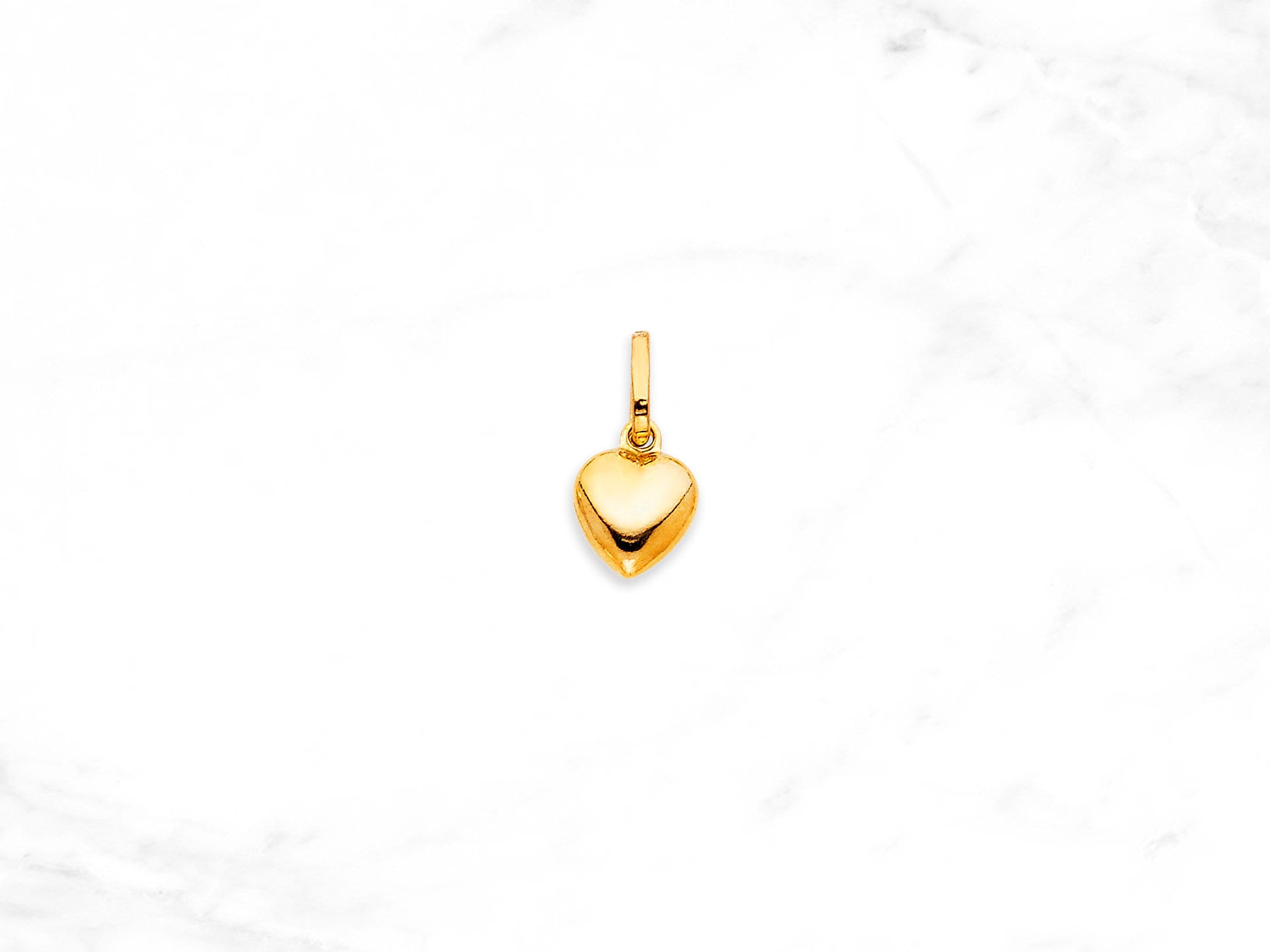 Small 14K Gold Heart Charm • Real Yellow Gold Heart Pendant