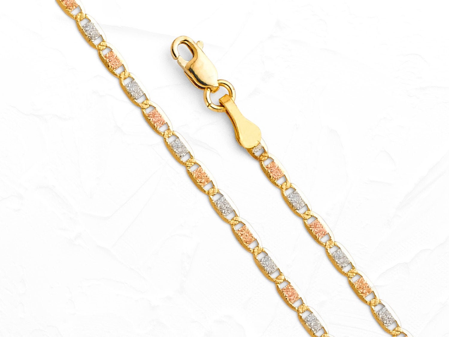 Solid 14K Gold Valentino Chain Necklace 
