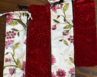 Eco friendly stainless steel straw pouch-straw pouch-Attractive flower design pouch-zero waste