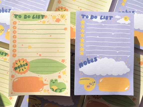 To Do List Frog and Bunny Notepads | Single or Set of Illustrated A6 Memo Pads | Cute Colourful Daily Planner
