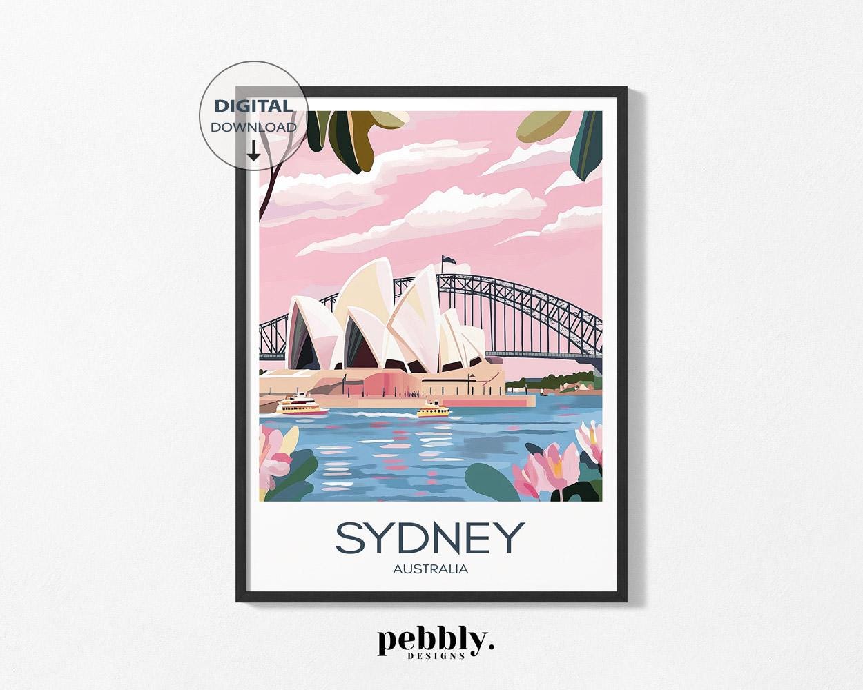 ケンダン Sydneyポスター シドニー港 オペラハウス ハーバーブリッジ 版画 シドニー オーストラリアのポスター。シドニー オペラ ハウスや