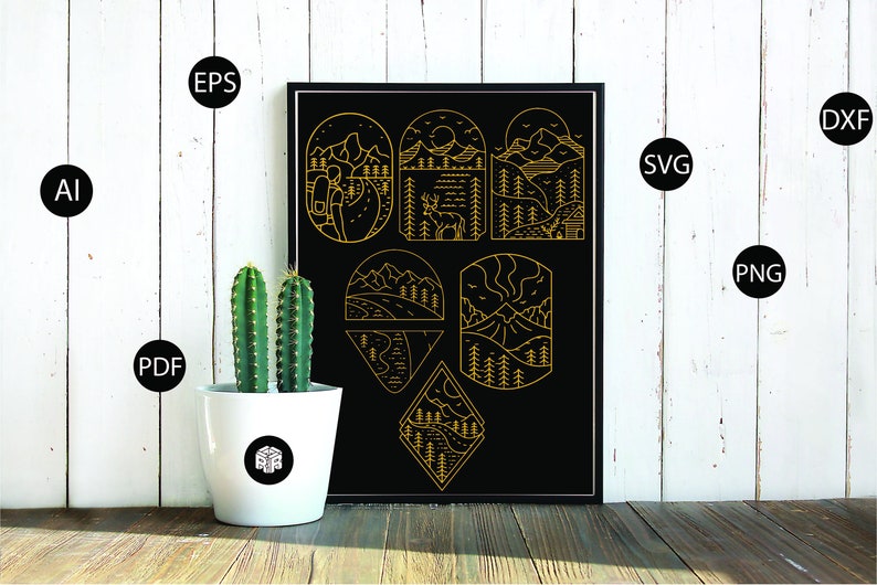 Wall Art Bedroom Wall Art INSTANT DOWNLOADDigital Files Minimalistic Art Nature Prints Travel Bundle Svg For Cricut- Home Decoration