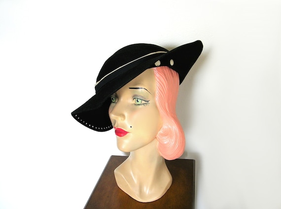 Vintage 1930's Black Fedora~
