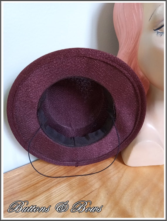 Vintage 1940's Brown Tilt Hat~ - image 6