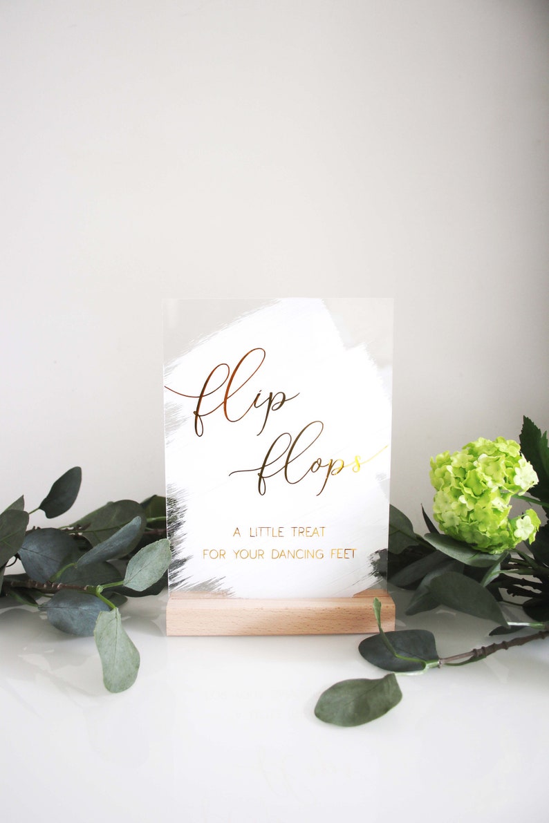 Dancing Shoes Feet Flip Flop Wedding Table Sign Decoration Card A4