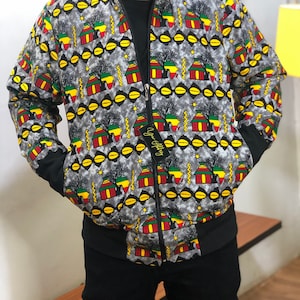 Unisex Ankara Bomber Jacket, African  Print Jacket,Kente Jacket