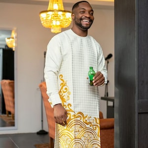 Abbigliamento uomo africano, Kaftan African Men Shirt and Down, Dashiki Mens Shirt, Family African Wear, African Men&#39;s Clothing