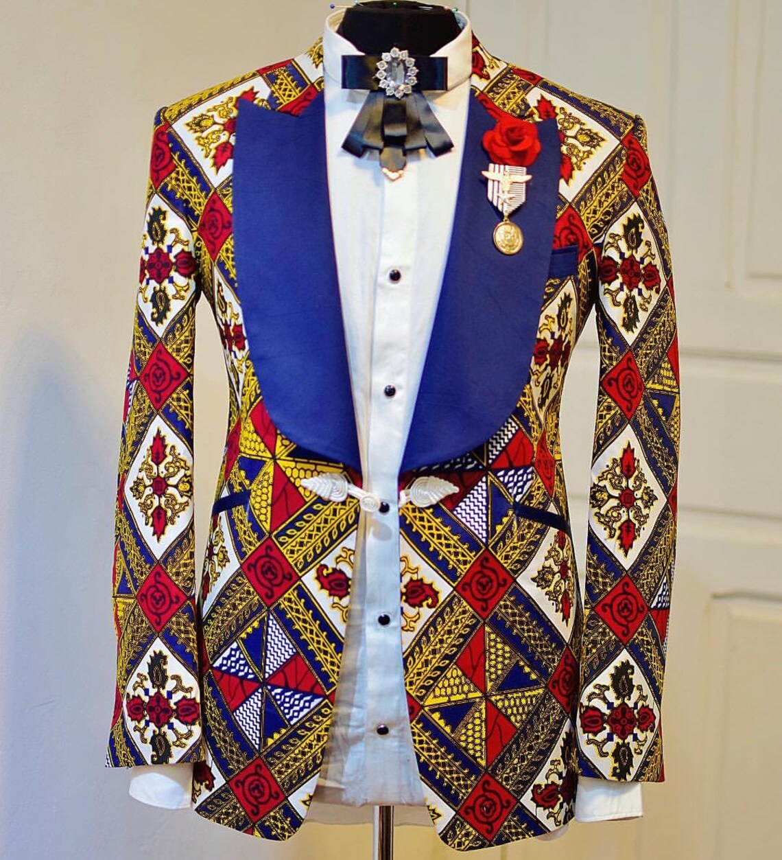 Ankara Tuxedo Jacket Onlyafrican Wedding Suit African Etsy