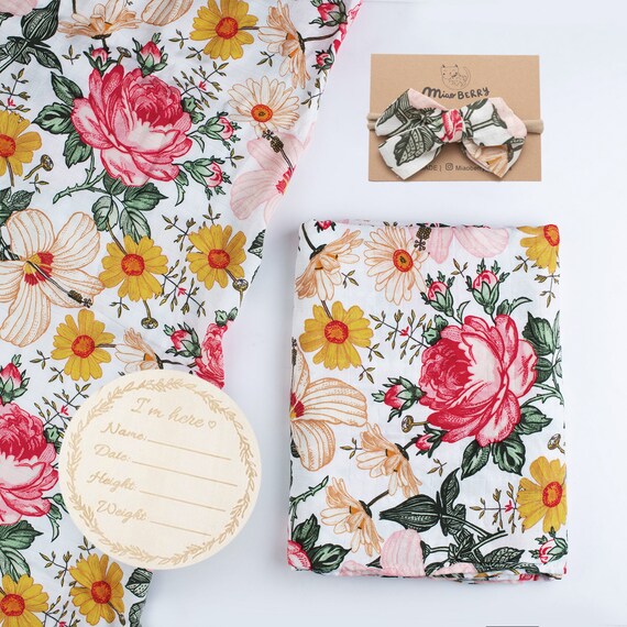 Floral receiving blankets new arrivals