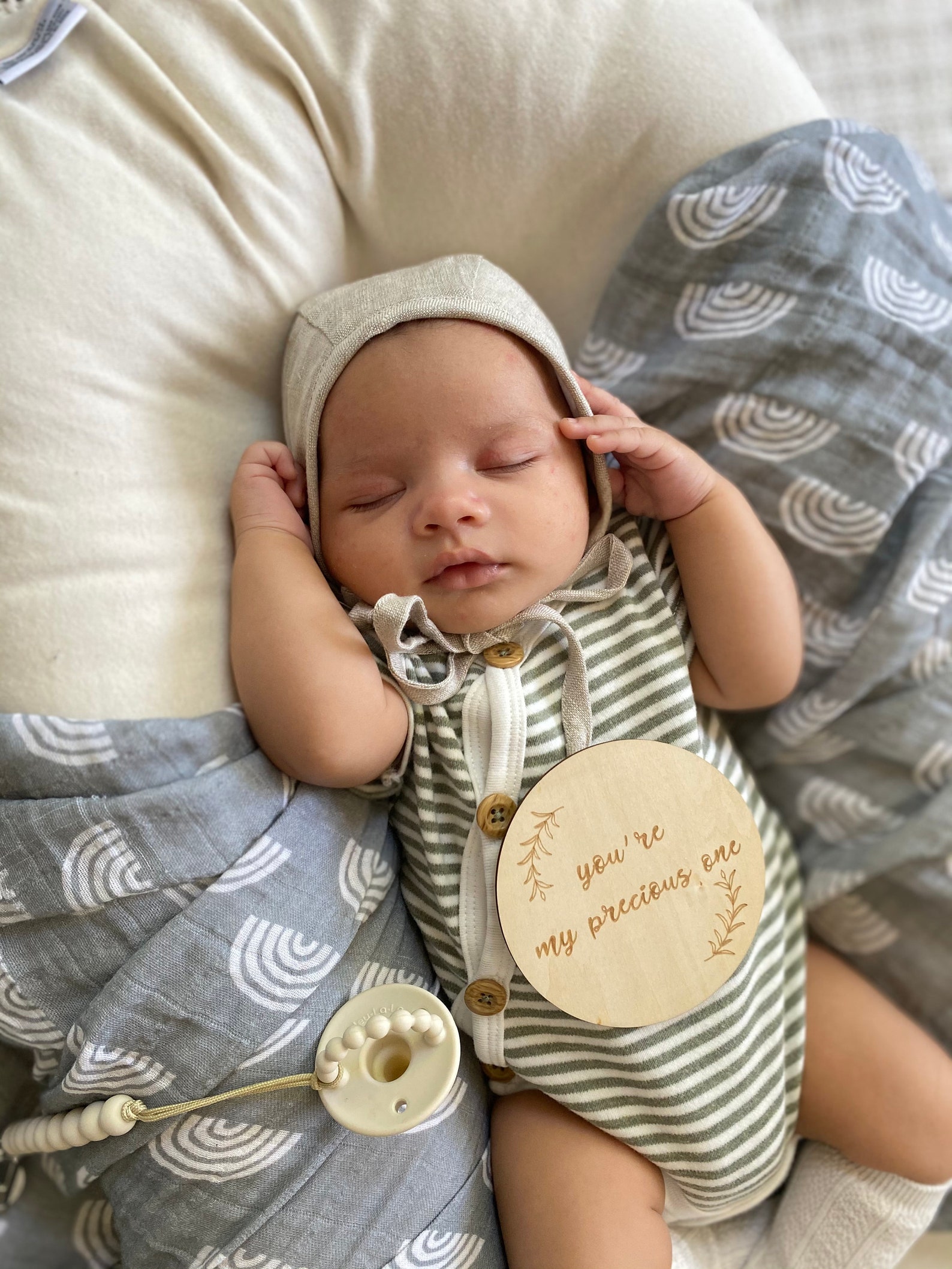 100 Organic Muslin Swaddle Blanket Sage Green Rainbow Boho Etsy