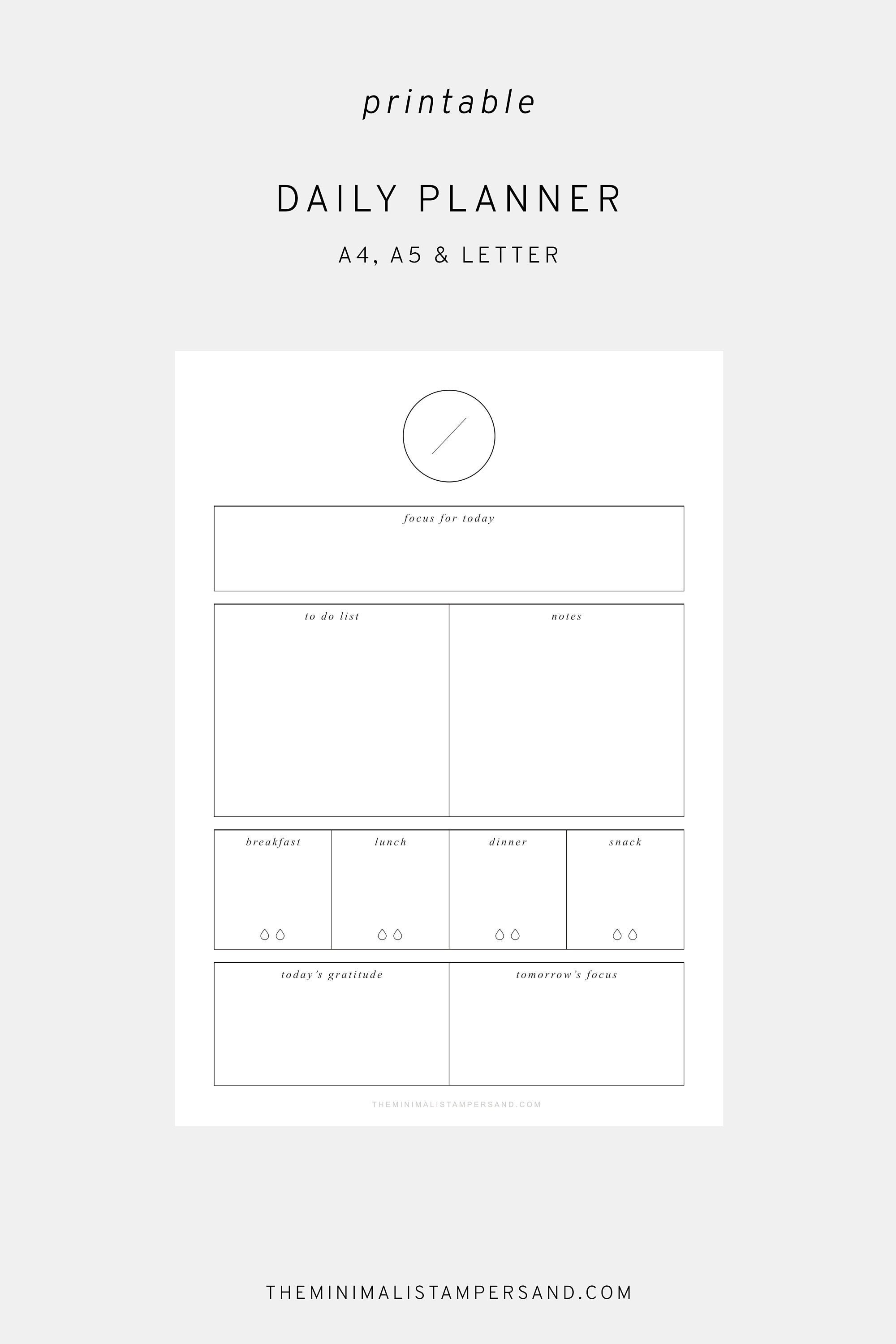 Focus Planner, Printable Daily Planner A4, Printable Daily Planners, Minimalist Daily Planners ...