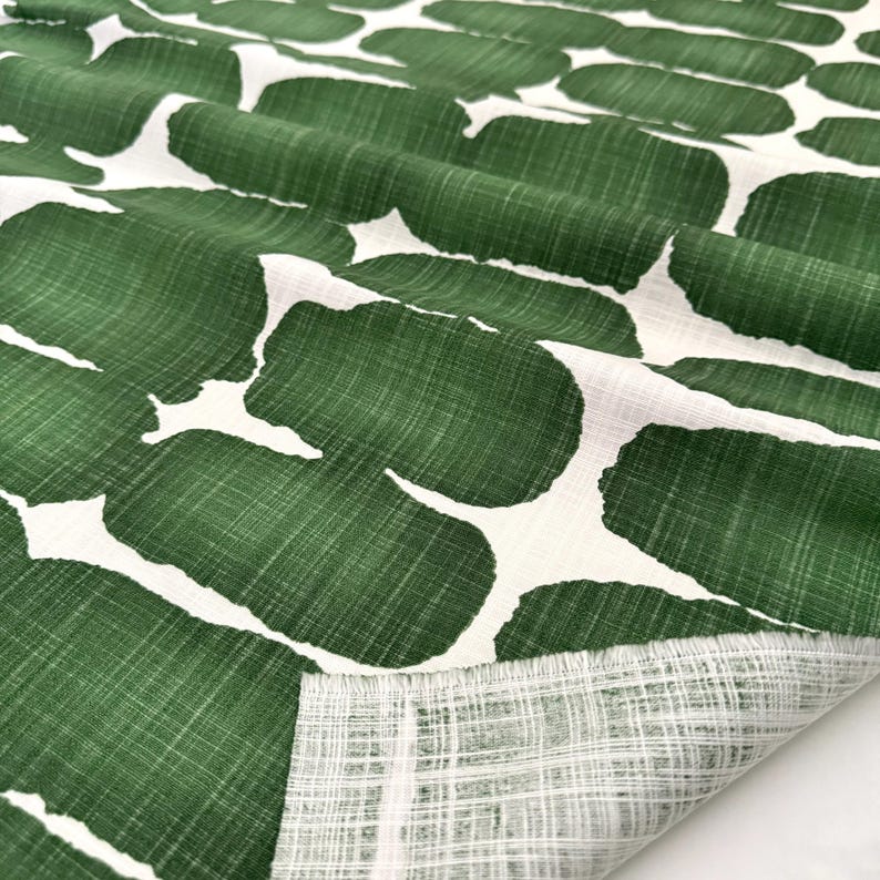 Green Shibori Fabric by the Yard - Cotton Canvas Pine Green Dot Textured Upholstery Fabric for Curtains Pillow Covers DIY Boho Home Decor afbeelding 4