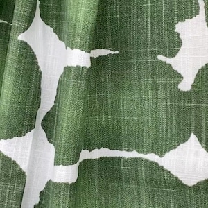 Green Shibori Fabric by the Yard - Cotton Slub Canvas - 54&quot; wide - Green White Textured Upholstery Textile - Premier Prints Shibori Dot Pine
