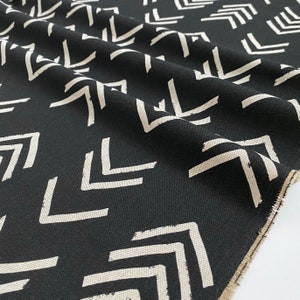 Premier Prints Fabric - Bogolan Black Linen - 54&quot; wide