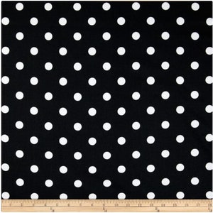 Premier Prints Fabric - Polka Dot White/Black - 54&quot; wide