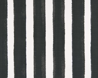 Black and White Outdoor Stripe Fabric by the Yard Modern Striped Waterproof Canvas Fabric for Patio Furniture Cushion Sun Shade Awning Cover