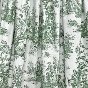 Green Toile Fabric by the Yard - Cotton - 54&quot; wide - French Toile de Jouy - Rustic Country Pastoral Scene - Premier Prints Colonial Pine