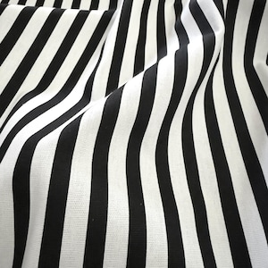 Black and White Stripe Fabric by the Yard - Cotton - 54&quot; Wide - Black and White Vertical 1/2 Inch Stripe - Premier Prints Basic Stripe Black