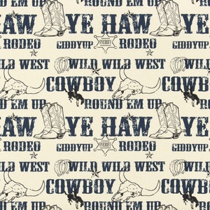 Western Fabric - Cowboy Fabric by the yard - Wild West - Rodeo - 54&quot; wide - Cotton - Premier Prints Fabric - Cowboy Italian Denim Macon