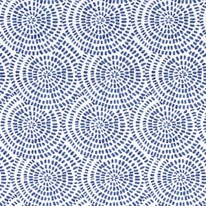 May include: A seamless pattern of blue circles on a white background. The circles are made up of small dots that are arranged in a spiral pattern.