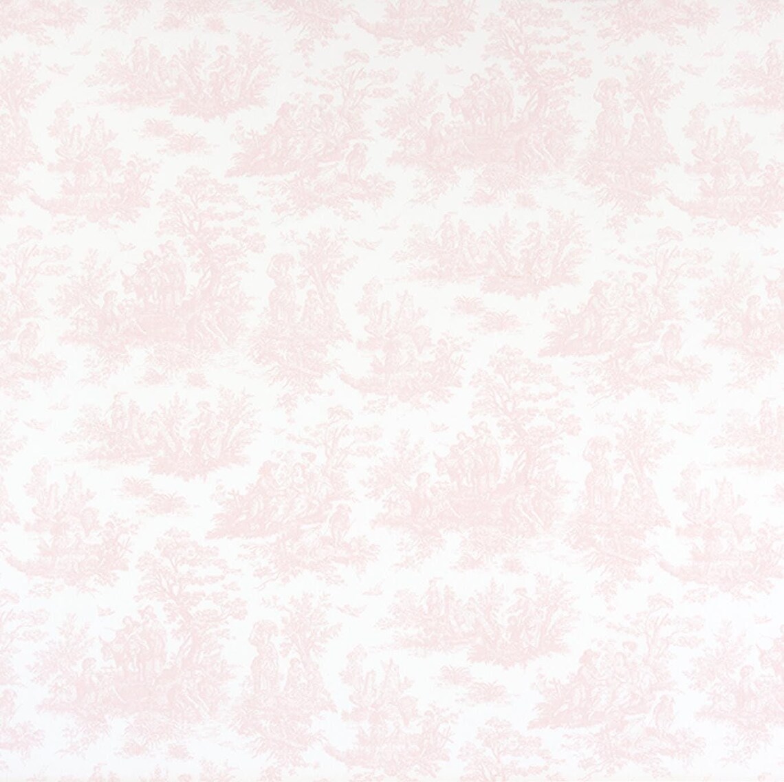 Pale Pink Toile Fabric by the Yard Cotton Twill French Toile De Jouy ...