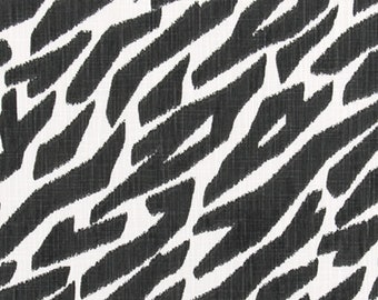 Zebra Fabric by the Yard Textured Cotton Black and White Exotic Animal Print Upholstery Textile Maximalist Decor Drapery Pillow Cover