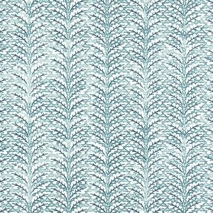 Botanical Blue Leaf Print Fabric - Cotton Upholstery Weight - 54&quot; wide - Modern Botanical Pattern - Spencer Blue Springs Slub Canvas