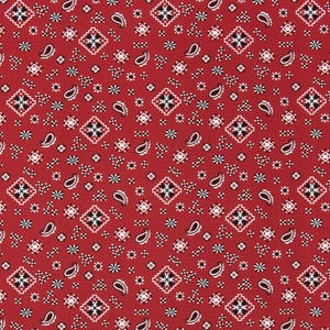 Premier Prints Fabric - Bandana Red/Black - 54&quot; wide