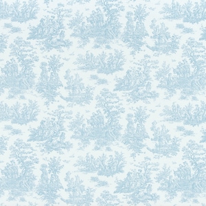 Blue Toile Fabric by the Yard - Cotton - 54&quot; wide - Upholstery Home Decor - Premier Prints Fabric - Jamestown Weathered Blue