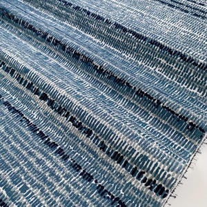 Blue Outdoor Fabric by the Yard Modern Stripe Shibori Print Waterproof Canvas Fabric for Patio Furniture Cushions Sun Shade Awning Cover