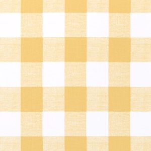 Yellow Buffalo Check Plaid Fabric by the Yard - Cotton - 54&quot; wide - Farmhouse Large Scale Gingham Pattern - Anderson Brazilian Yellow