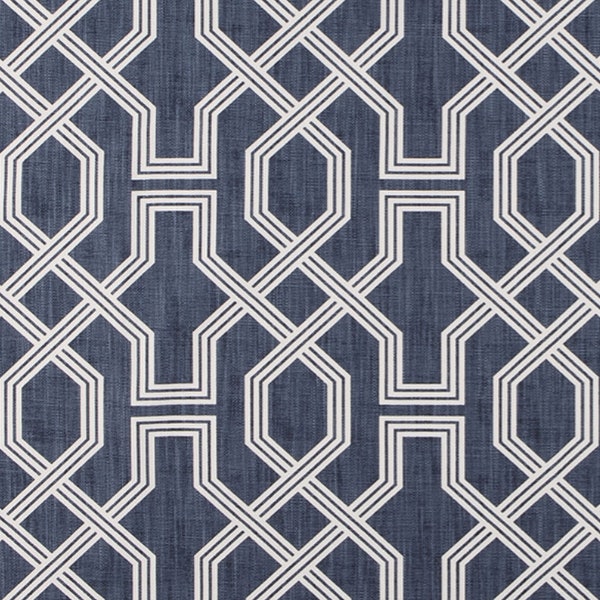 Premier Prints Fabric - Scott Living Nasco Sapphire Luxe Linen - 54" wide