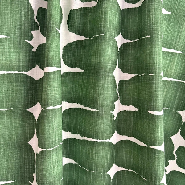 Green Shibori Fabric by the Yard - Cotton Canvas Pine Green Dot Textured Upholstery Fabric for Curtains Pillow Covers DIY Boho Home Decor