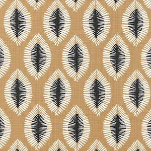 Puede incluir: Un patr&oacute;n sin costuras con un dise&ntilde;o repetitivo de hojas estilizadas en blanco y negro sobre un fondo beige.