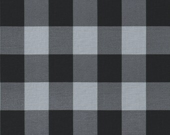 Premier Prints Fabric - Buffalo Check Ash/Black - 54" wide