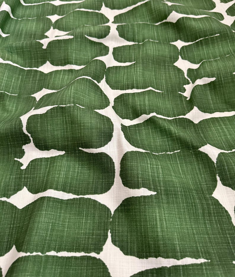 Green Shibori Fabric by the Yard - Cotton Canvas Pine Green Dot Textured Upholstery Fabric for Curtains Pillow Covers DIY Boho Home Decor afbeelding 5